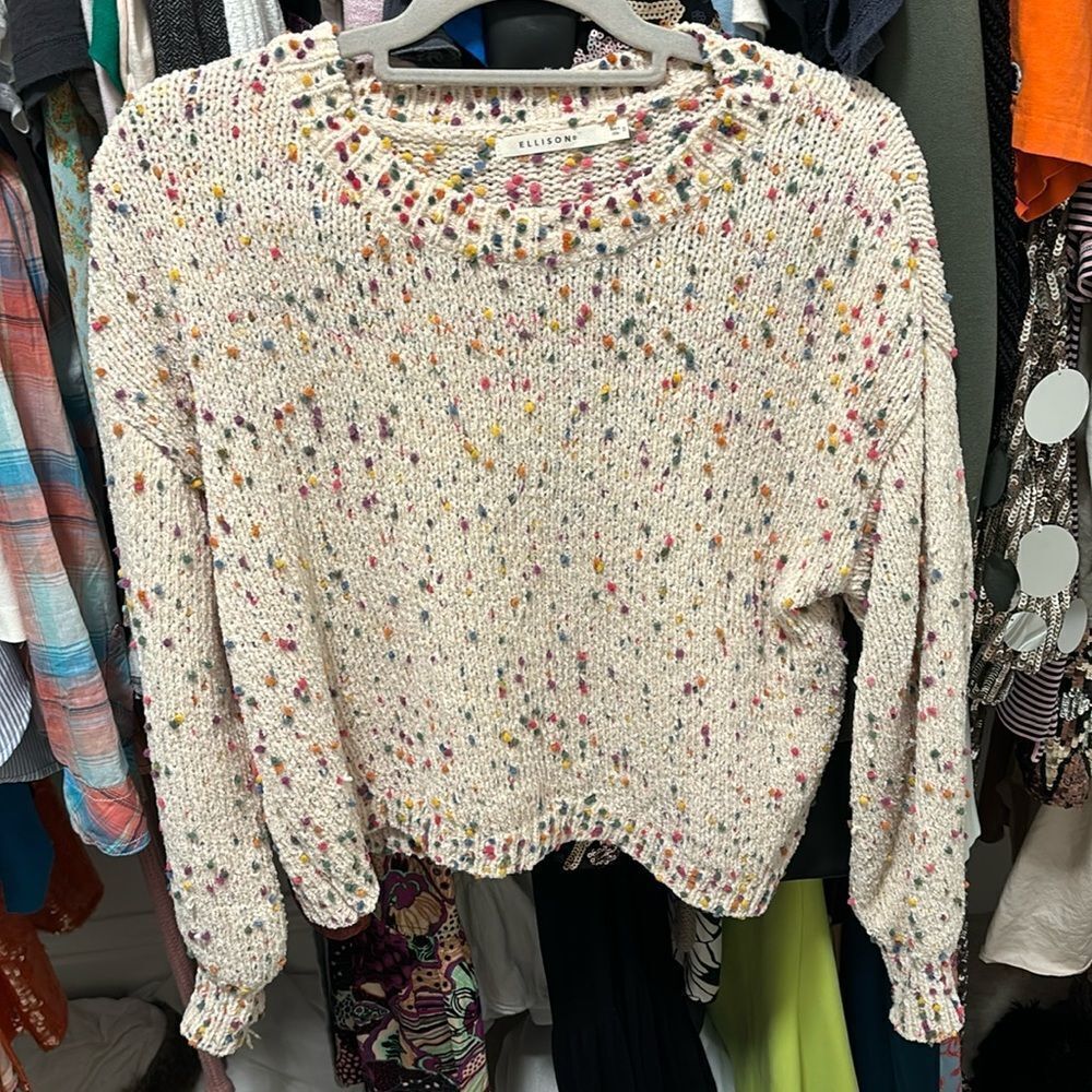 Ellison Multicolor Speckled Knit confetti Sweater from Vici size small NEW